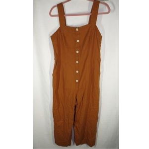 Orange Rust Linen Jumpsuit